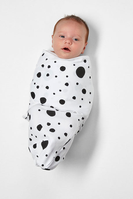 Meyco Baby - SwaddleMeyco inbakerdoek Dots - Black - 0-3 maanden